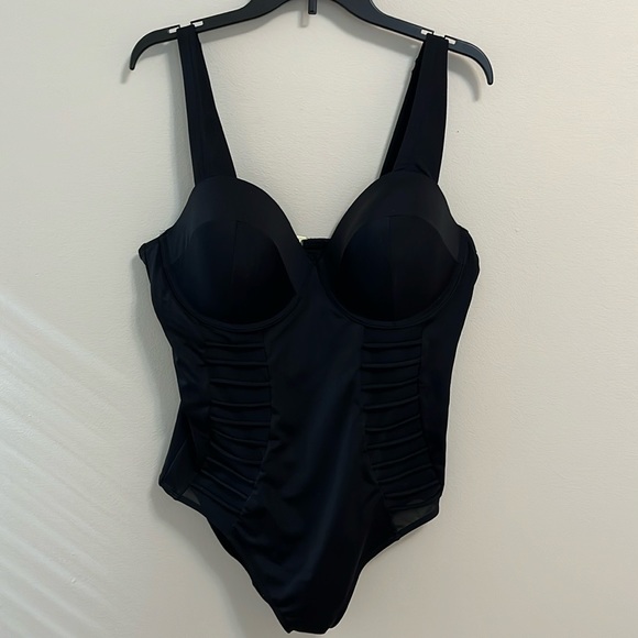 Adore Me one piece swimsuit women’s plus size 40DD wire cup bra black swimwear - Picture 1 of 14